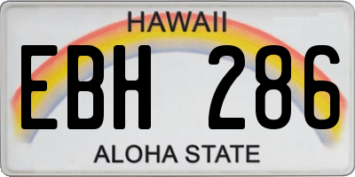 HI license plate EBH286