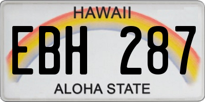 HI license plate EBH287