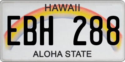 HI license plate EBH288