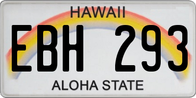 HI license plate EBH293