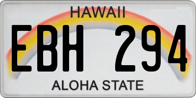 HI license plate EBH294