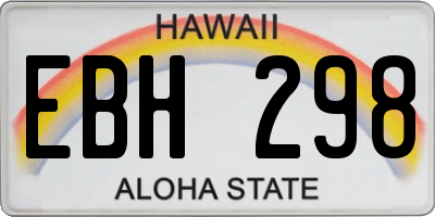 HI license plate EBH298