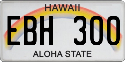 HI license plate EBH300