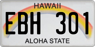 HI license plate EBH301