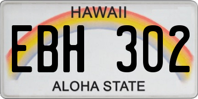 HI license plate EBH302