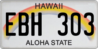 HI license plate EBH303