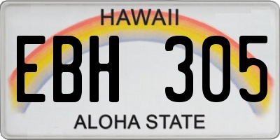 HI license plate EBH305