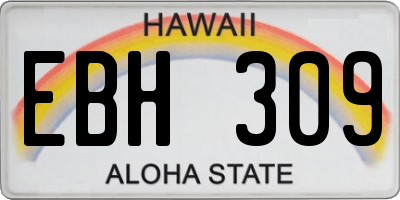 HI license plate EBH309