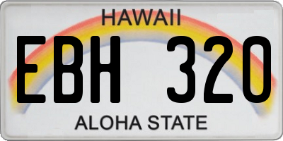 HI license plate EBH320