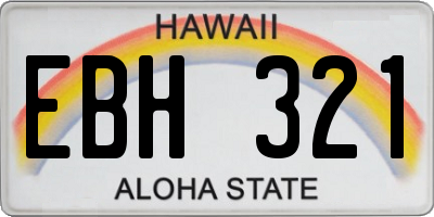 HI license plate EBH321