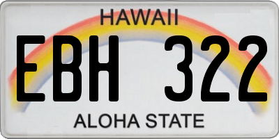 HI license plate EBH322