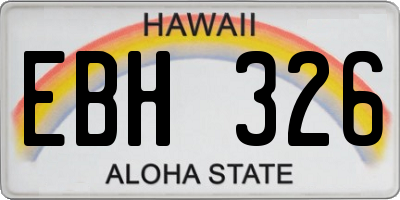 HI license plate EBH326
