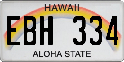 HI license plate EBH334