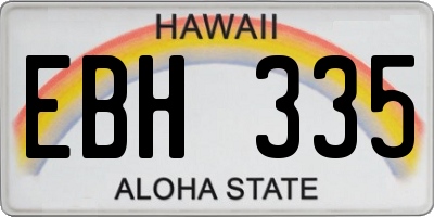 HI license plate EBH335