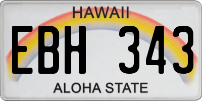 HI license plate EBH343