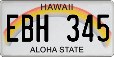 HI license plate EBH345