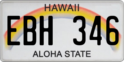 HI license plate EBH346
