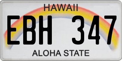 HI license plate EBH347