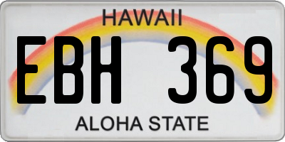 HI license plate EBH369