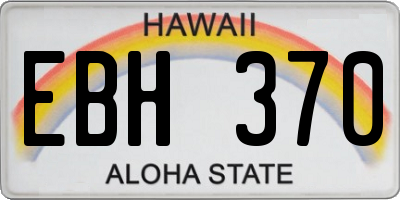 HI license plate EBH370