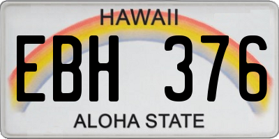 HI license plate EBH376