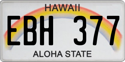 HI license plate EBH377