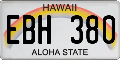 HI license plate EBH380