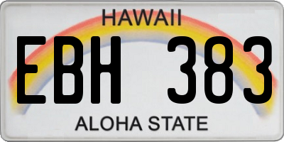 HI license plate EBH383