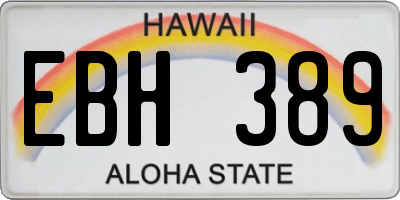 HI license plate EBH389