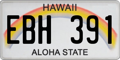 HI license plate EBH391