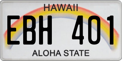 HI license plate EBH401