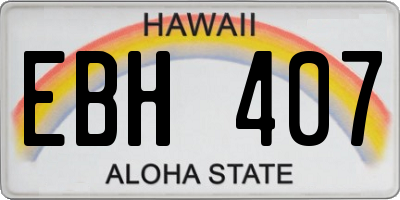 HI license plate EBH407