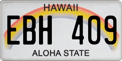 HI license plate EBH409