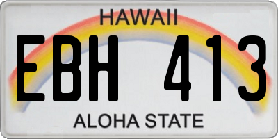 HI license plate EBH413
