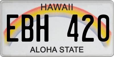HI license plate EBH420
