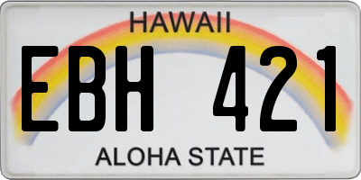 HI license plate EBH421