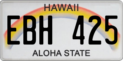 HI license plate EBH425