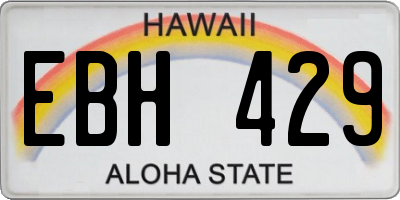 HI license plate EBH429