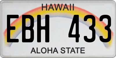 HI license plate EBH433