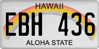 HI license plate EBH436