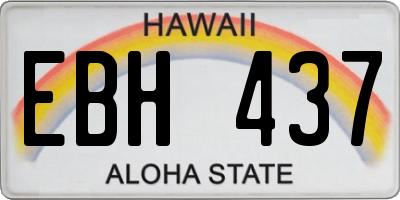 HI license plate EBH437