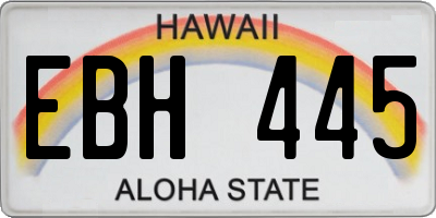 HI license plate EBH445