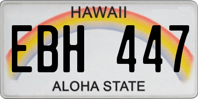 HI license plate EBH447