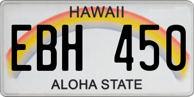 HI license plate EBH450