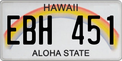 HI license plate EBH451