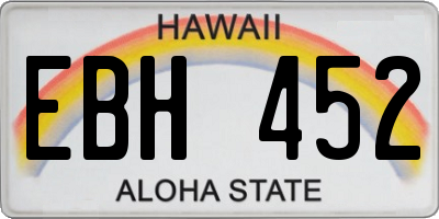 HI license plate EBH452