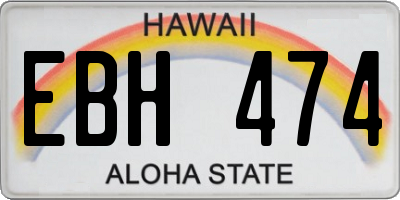 HI license plate EBH474