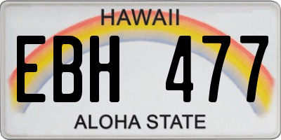 HI license plate EBH477