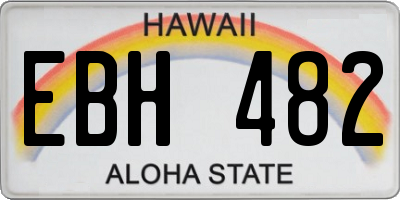 HI license plate EBH482