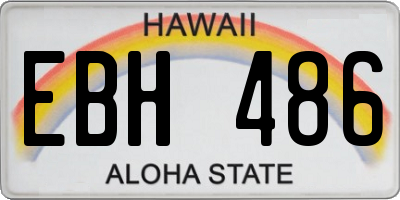 HI license plate EBH486